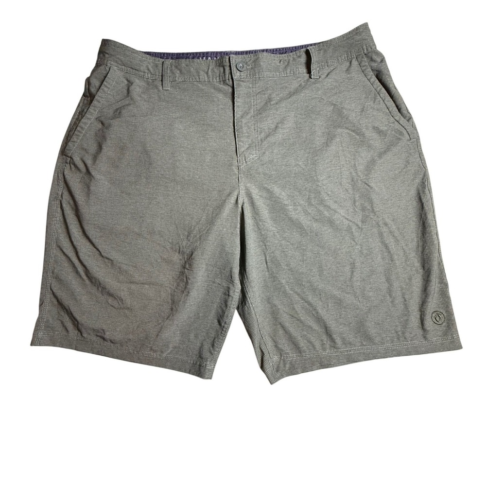 Hang Ten Mens Gray Houndstooth Shorts Size 40 Casual Drawstring-883